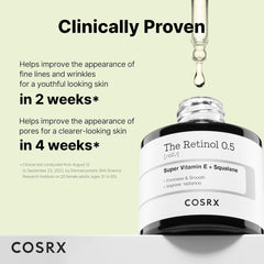 COSRX Retinol 0.5 Oil, Anti-aging Serum with 0.5% Retinoid Treatment for Face, Reduce Wrinkles, Fine Lines, Gentle Skincare for Day & Night, Not Tested on Animals, Korean Skin Care, Stocking Stuffers Visit the COSRX Store