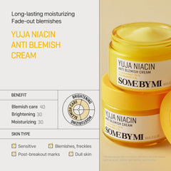 SOME BY MI Yuja Niacin Anti Blemish Cream – 2.02oz, 60ml – Korean 5% Niacinamide Face Moisturizer to Brighten Dull-Looking Skin – Dark Spot Remover with Alpha-Bisabolol for Face – Korean Skin Care