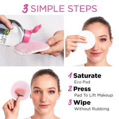 Garnier SkinActive Micellar Cleansing Eco Pads, Reusable, 3 Ultra-soft Microfiber Pads, 1 Count (Packaging May Vary)