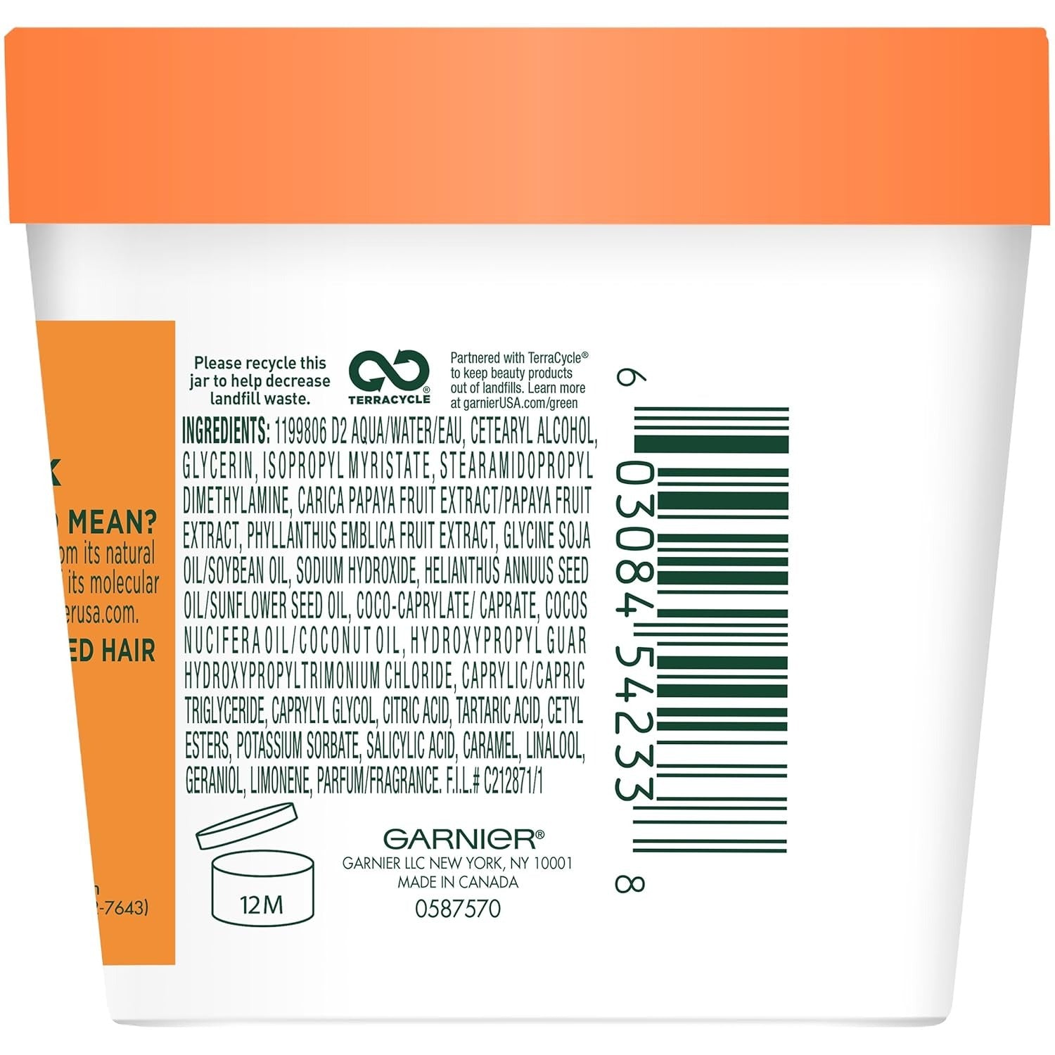 Garnier Fructis Damage Repairing Treat 1 Minute Hair Mask with Papaya Extract for Shine and Scalp Health