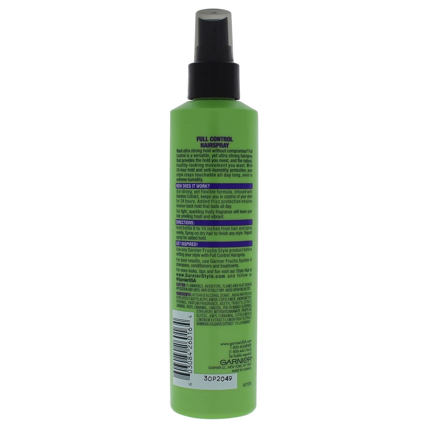 Garnier Fructis Style Full Control Anti-Humidity Hairspray, Non-Aerosol