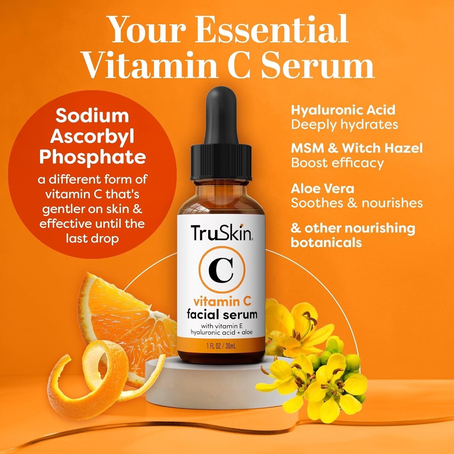 TruSkin Vitamin C Serum For Face – Anti Aging Face Serum with Vitamin C, Hyaluro Bnic Acid, Vitamin E