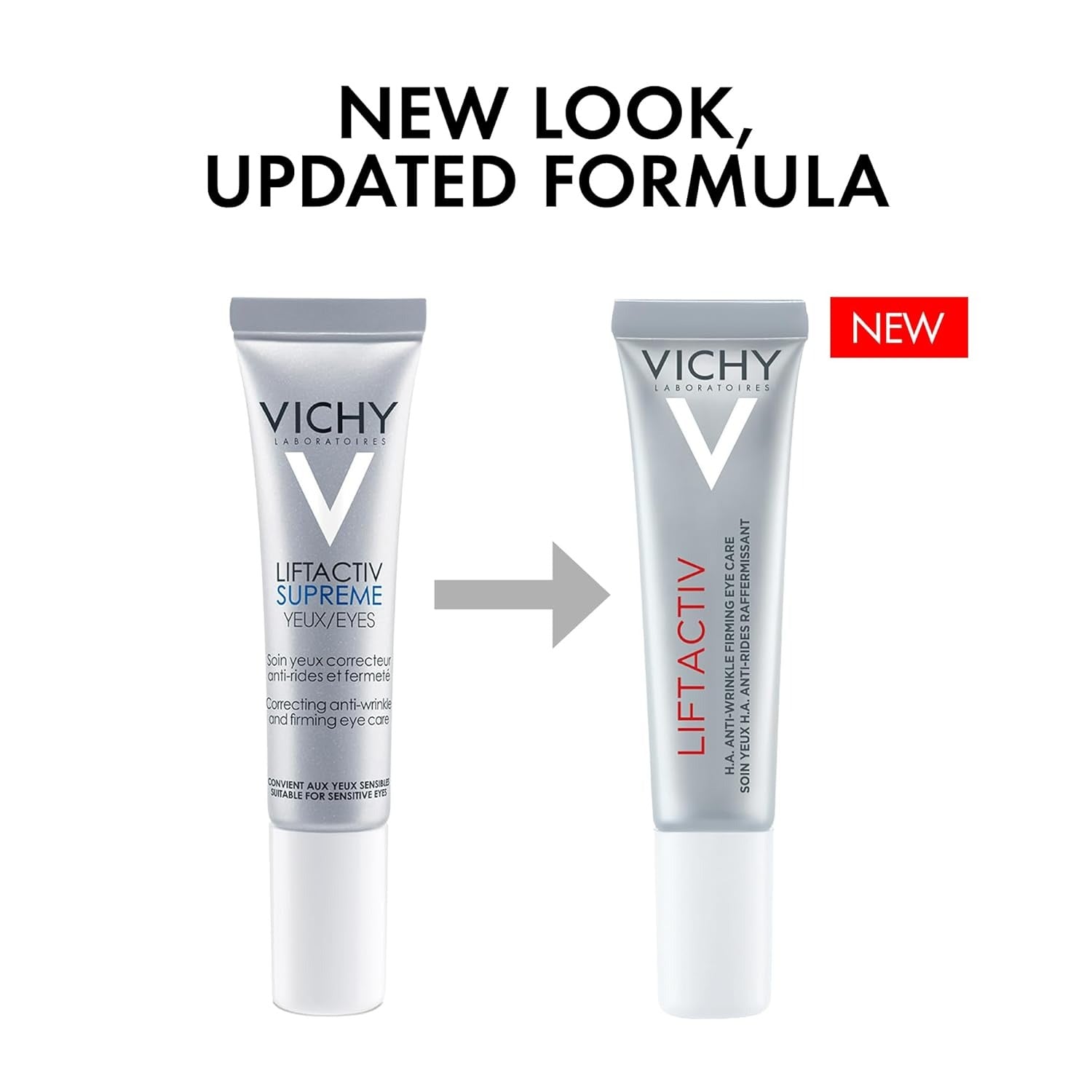 Vichy LiftActiv Supreme Anti Wrinkle Eye Cream, Firming Eye Cream with Caffeine for Dark Circles & Puffiness