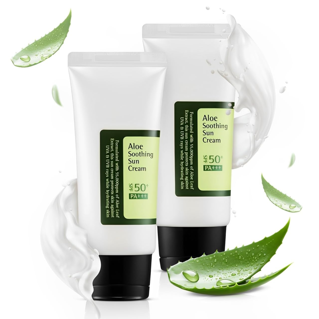 Aloe Soothing Sun Cream SPF50+/ PA+++ | Korean Sunscreen | Sunscreen Korean SPF 50 | (2-Pack)