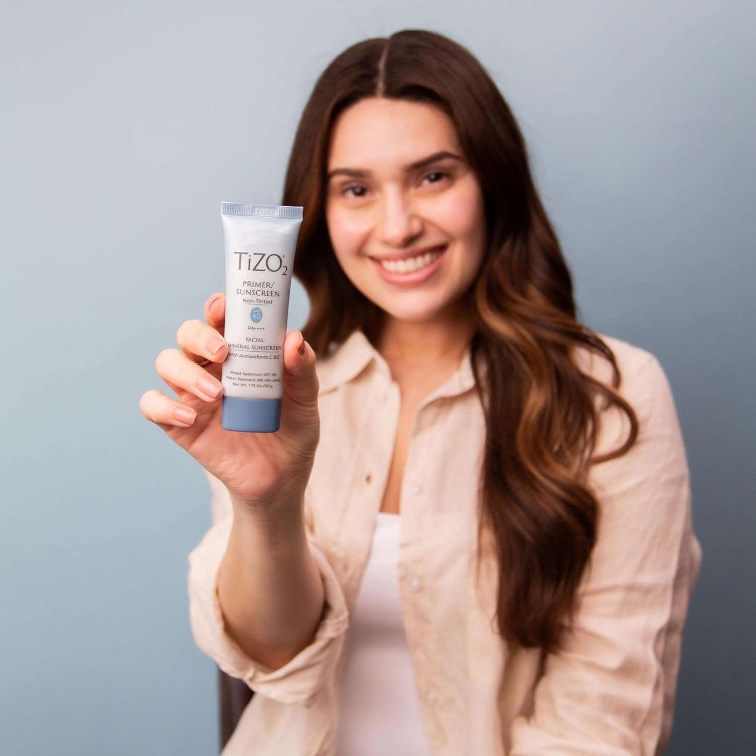 TiZO2 Facial Mineral Sunscreen and Primer, Non-tinted Broad Spectrum SPF 40 with Antioxidants