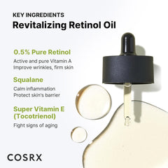 COSRX Retinol 0.5 Oil, Anti-aging Serum with 0.5% Retinoid Treatment for Face, Reduce Wrinkles, Fine Lines, Gentle Skincare for Day & Night, Not Tested on Animals, Korean Skin Care, Stocking Stuffers Visit the COSRX Store