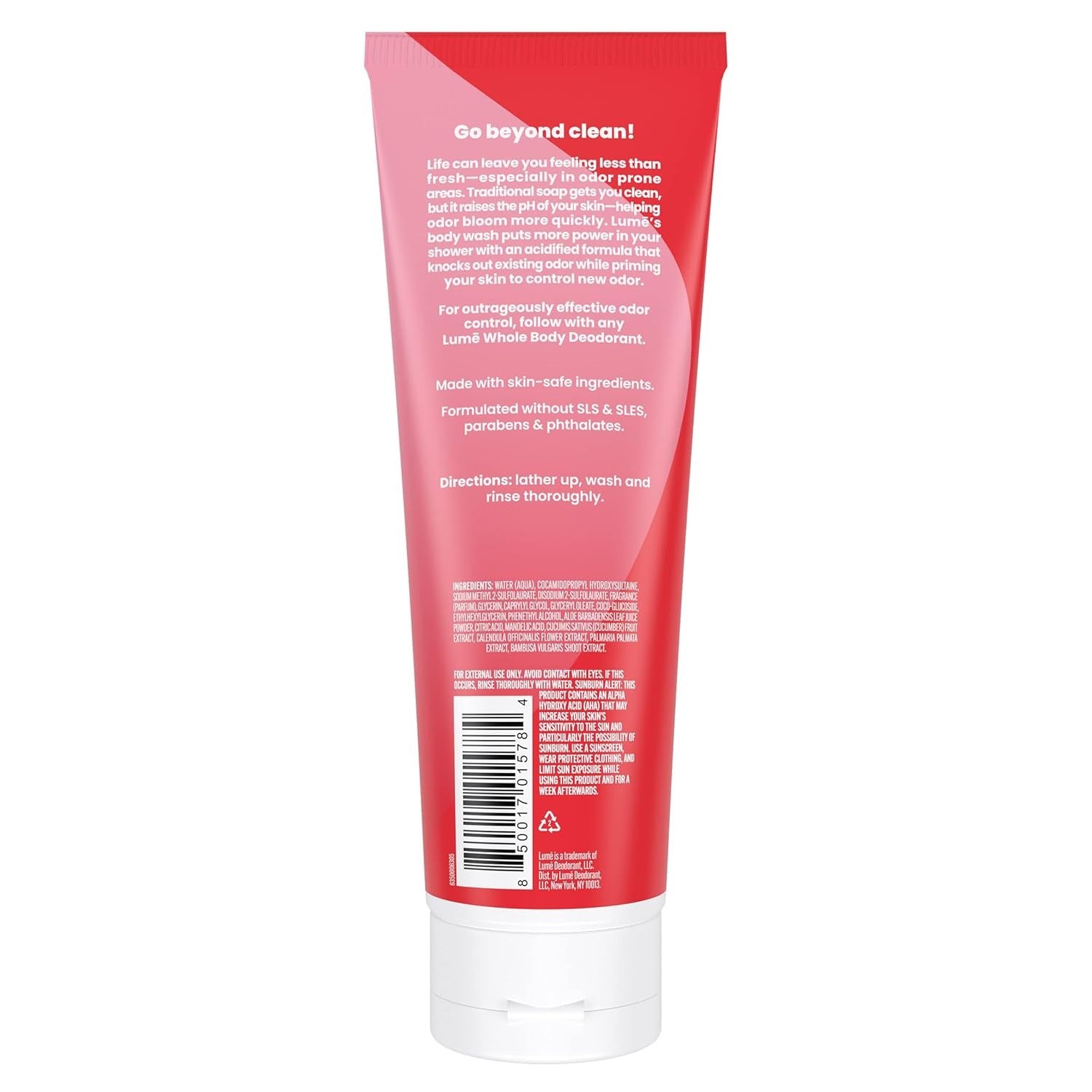 Lume Acidified Body Wash - 24 Hour Odor Control - Removes Odor Better than Soap