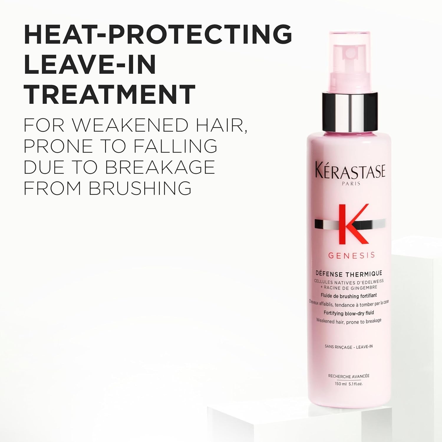 Kerastase Genesis Thermique Blow Dry Primer, Heat Protectant for Weak or Damaged Hair, Anti-Breakage, Detangles and Hydrates without Frizz, Sulfate Free and Defense Thermique, 5.1 Fl Oz