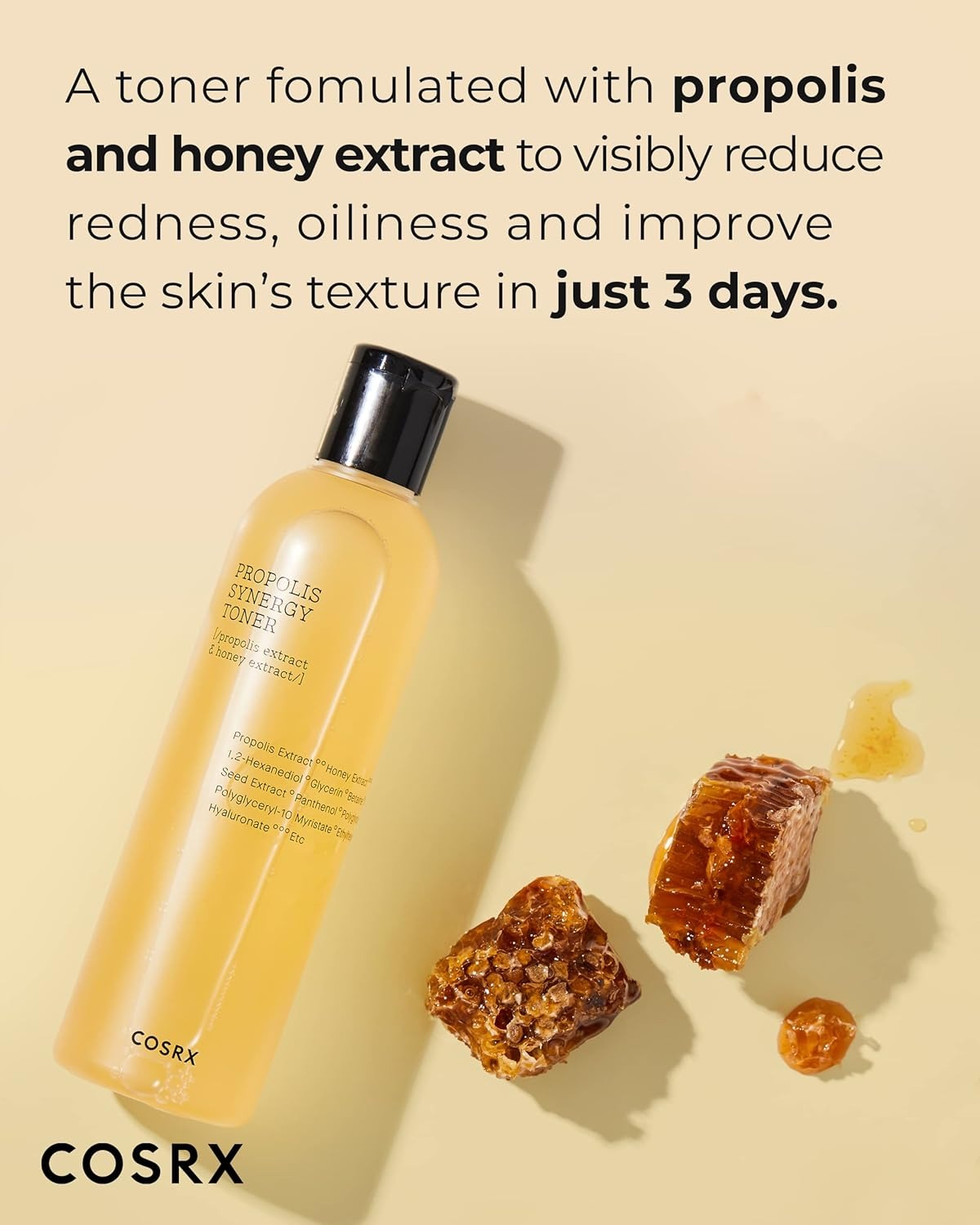 Instant Moisture Boosting Toner, Propolis 72.6% Honey 10.7% Panthenol, Korean Skin Care