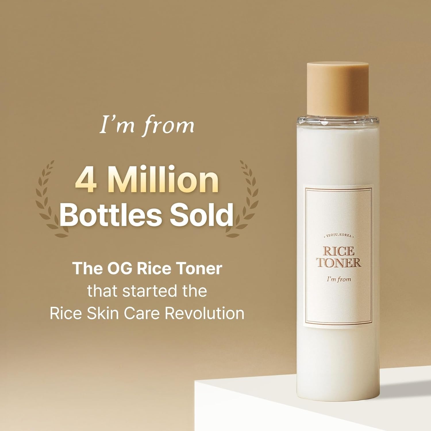 'm from Rice Toner, Milky Toner for Glowing Skin, Korean Rice, Glow Essence with Niacinamide, Hydrating for Dry, Dull, Combination Skin, Vegan, Fragrance Free, Glass Skin 5.07 Fl Oz