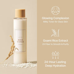 'm from Rice Toner, Milky Toner for Glowing Skin, Korean Rice, Glow Essence with Niacinamide, Hydrating for Dry, Dull, Combination Skin, Vegan, Fragrance Free, Glass Skin 5.07 Fl Oz